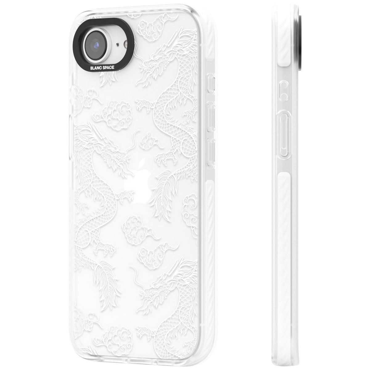 White Dragon Dynasty iPhone 16e / iPhone 17e Impact Clear Phone Case side