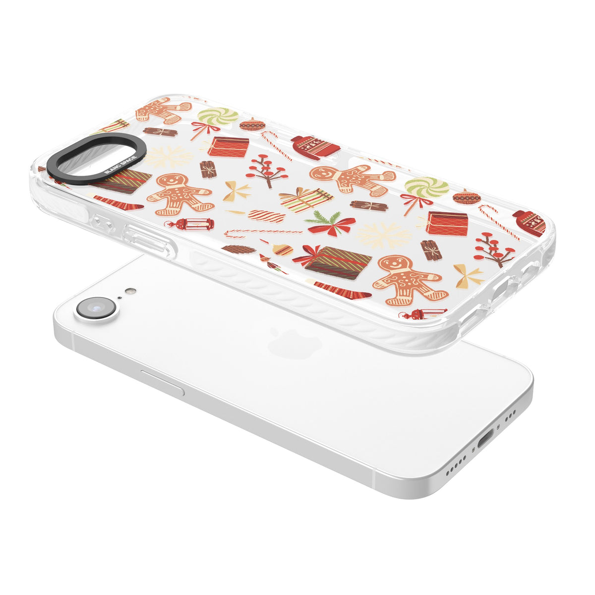 Christmas Assortments iPhone 16e / iPhone 17e Impact Clear Phone Case angled
