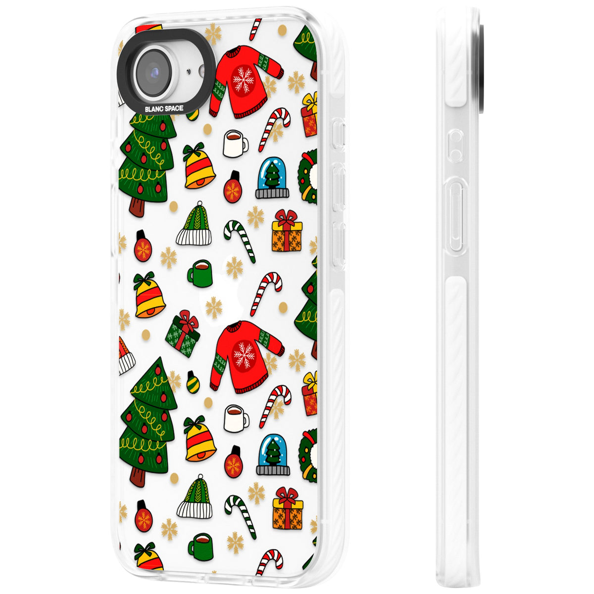 Holiday Medley iPhone 16e / iPhone 17e Impact Clear Phone Case side