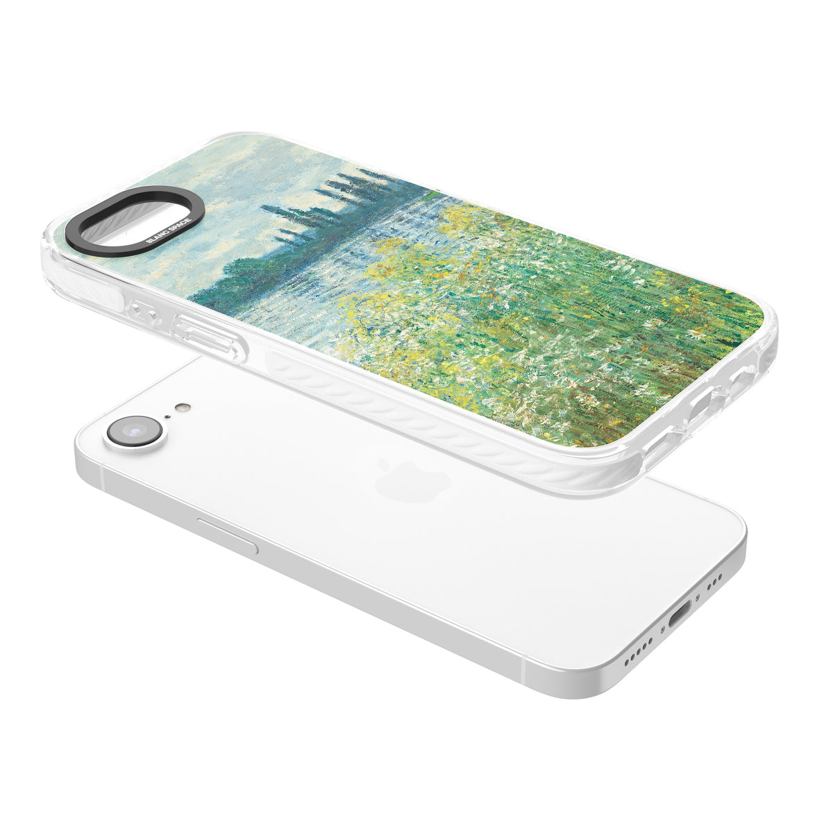 Banks Of The Seine By Claude Monet iPhone 16e / iPhone 17e Impact Clear Phone Case angled