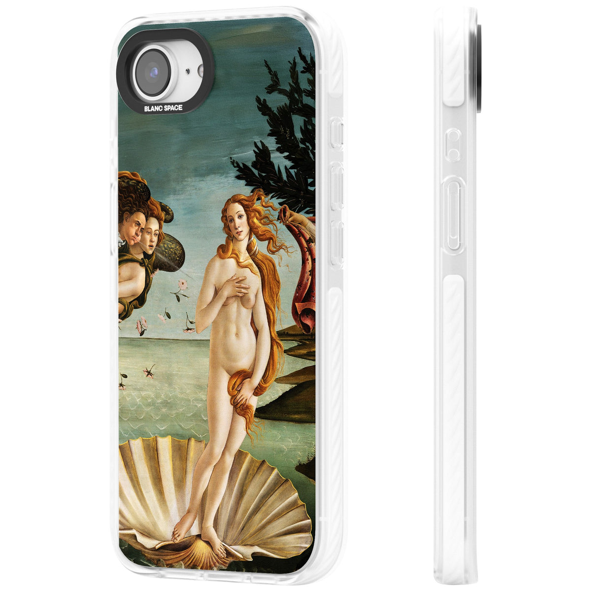 The Birth of Venus - Sandro Botticelli iPhone 16e / iPhone 17e Impact Clear Phone Case side