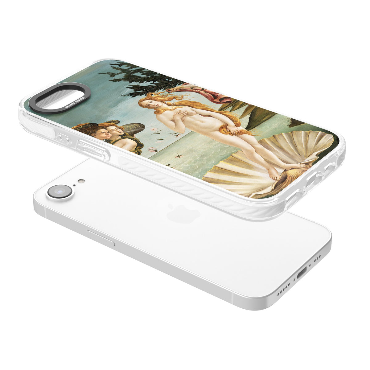 The Birth of Venus - Sandro Botticelli iPhone 16e / iPhone 17e Impact Clear Phone Case angled
