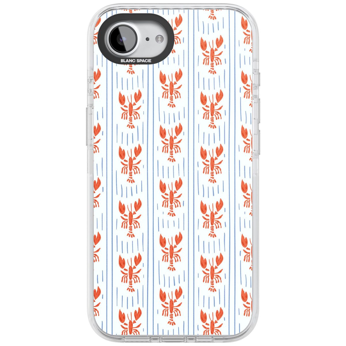 Lobster Stripes iPhone 16e / iPhone 17e Impact Clear Phone Case front