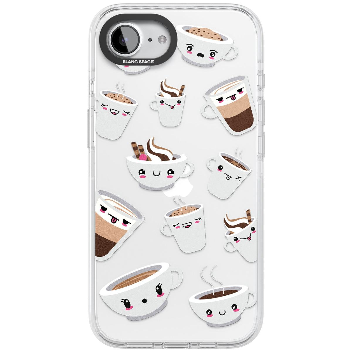 Coffee Faces iPhone 16e / iPhone 17e Impact Clear Phone Case front