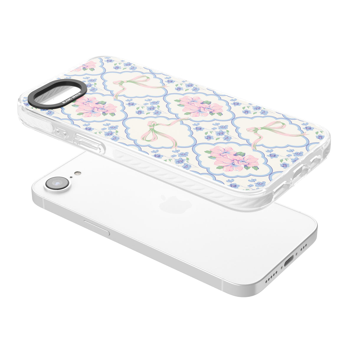 Ribbon Lattice iPhone 16e / iPhone 17e Impact Clear Phone Case angled
