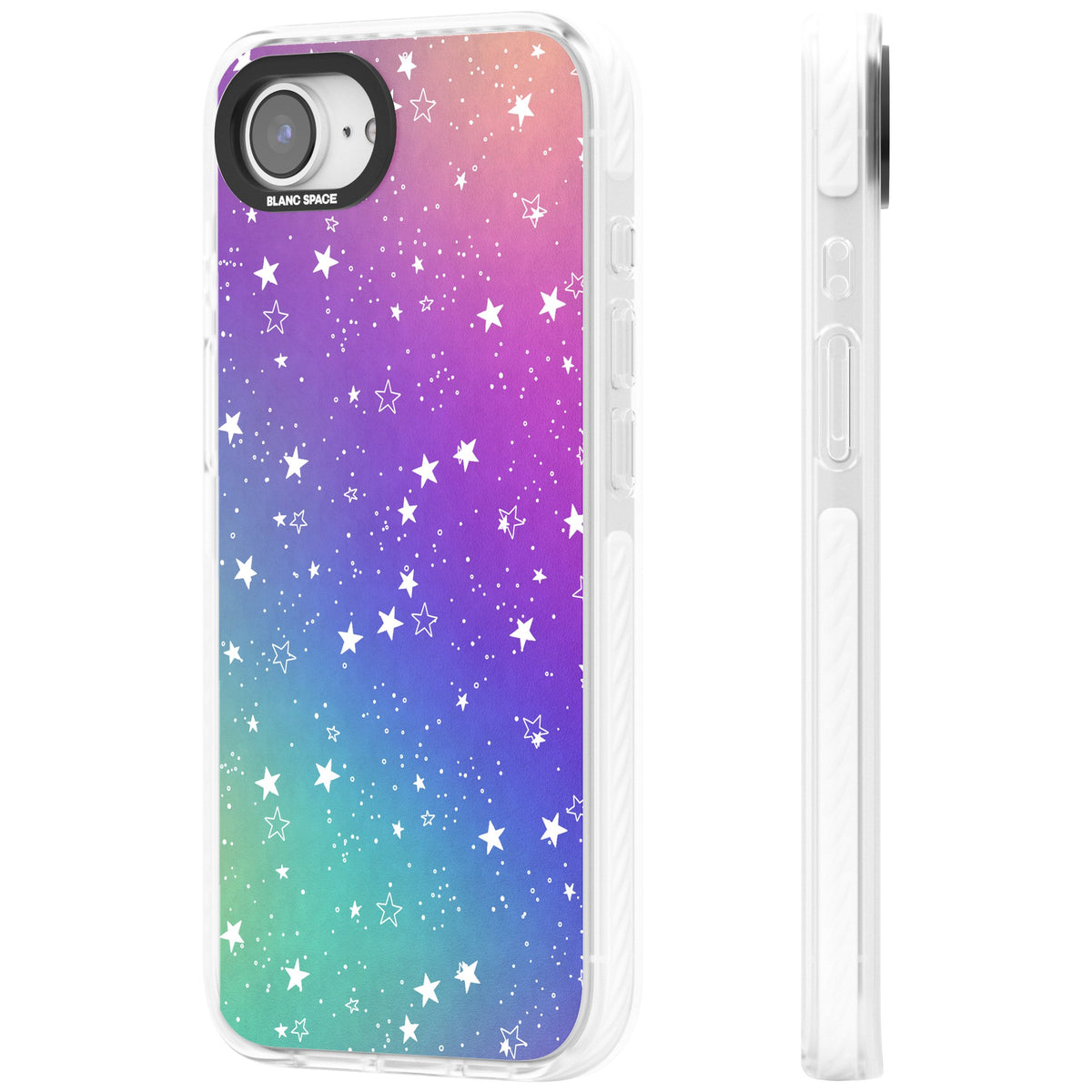 Pastel Starry Sky iPhone 16e / iPhone 17e Impact Clear Phone Case side