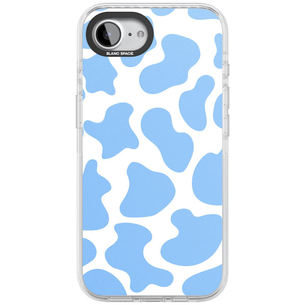 Blue And White Cow Print