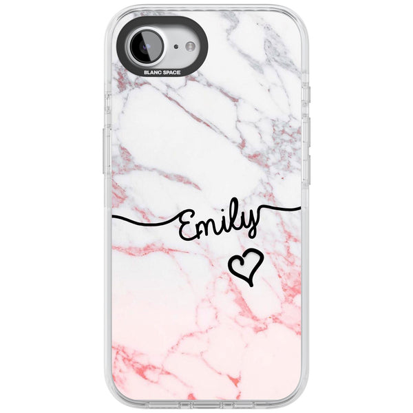 Personalised Pink Fade Marble Heart