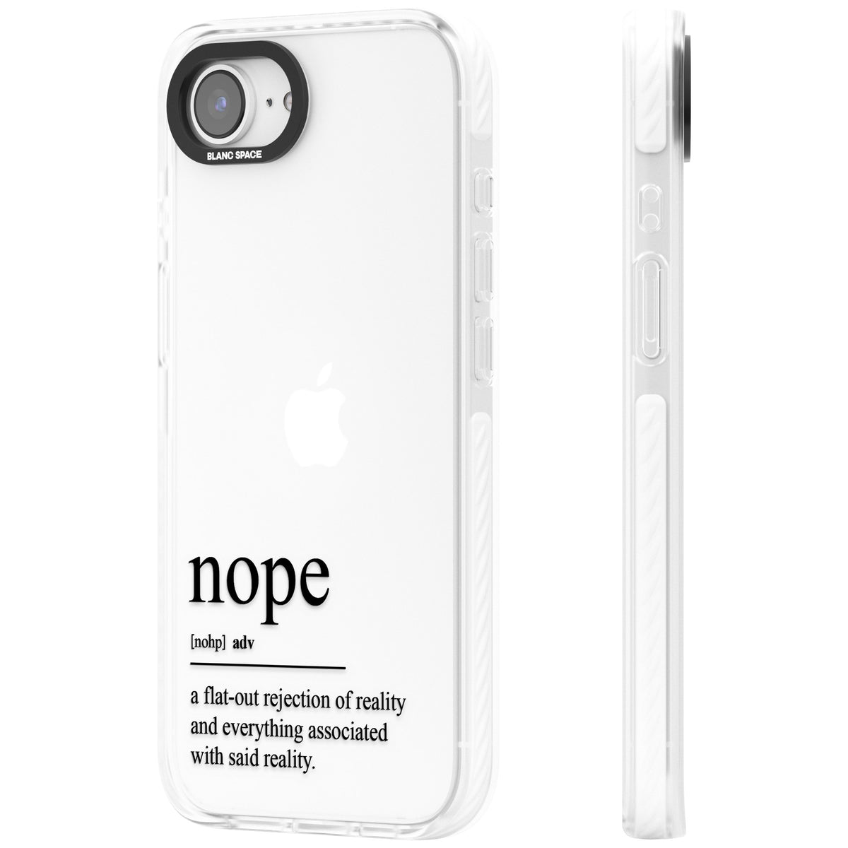 Nope iPhone 16e / iPhone 17e Impact Clear Phone Case side