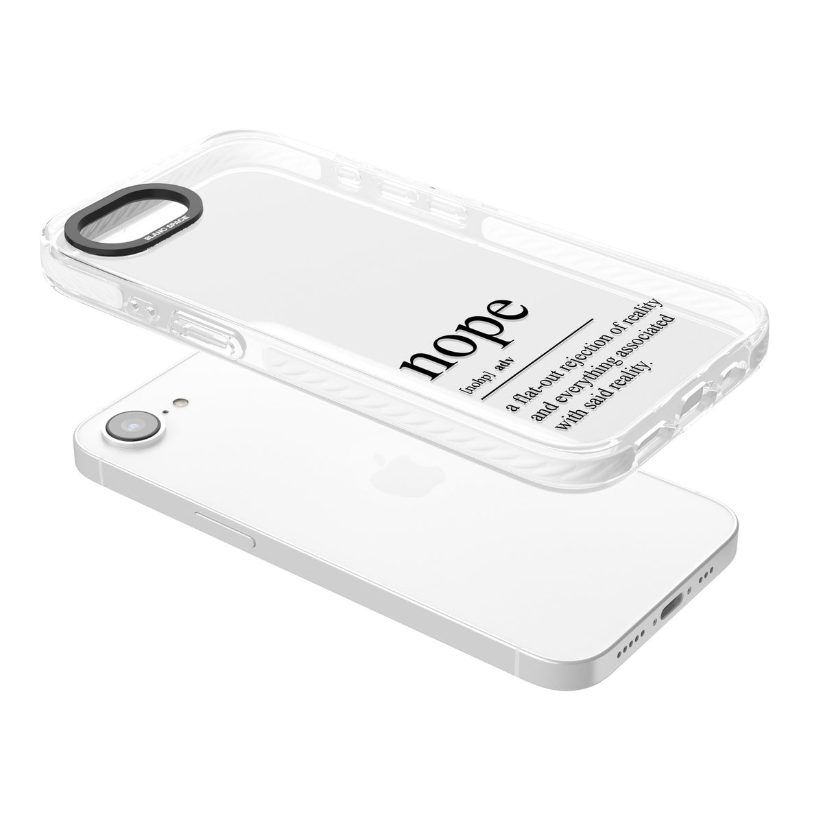 Nope iPhone 16e / iPhone 17e Impact Clear Phone Case angled