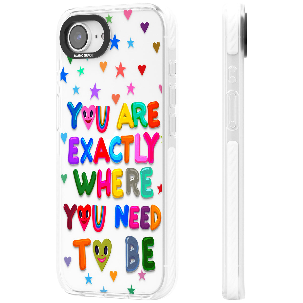 Exactly Where You Need To Be iPhone 16e / iPhone 17e Impact Clear Phone Case side