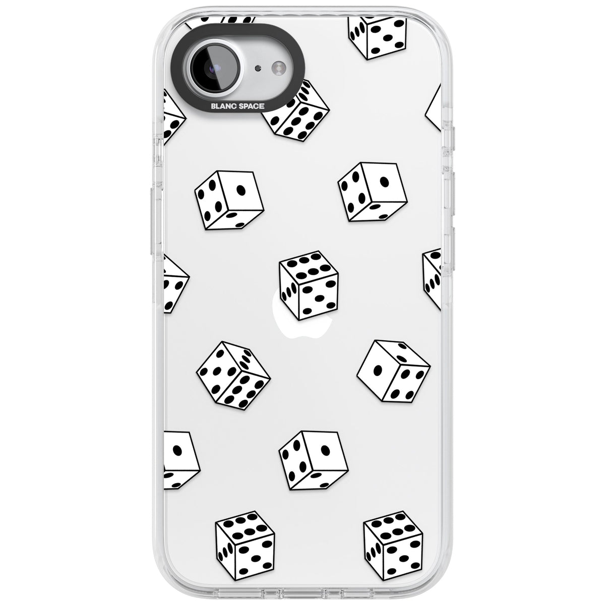 Clear Dice Pattern iPhone 16e / iPhone 17e Impact Clear Phone Case front