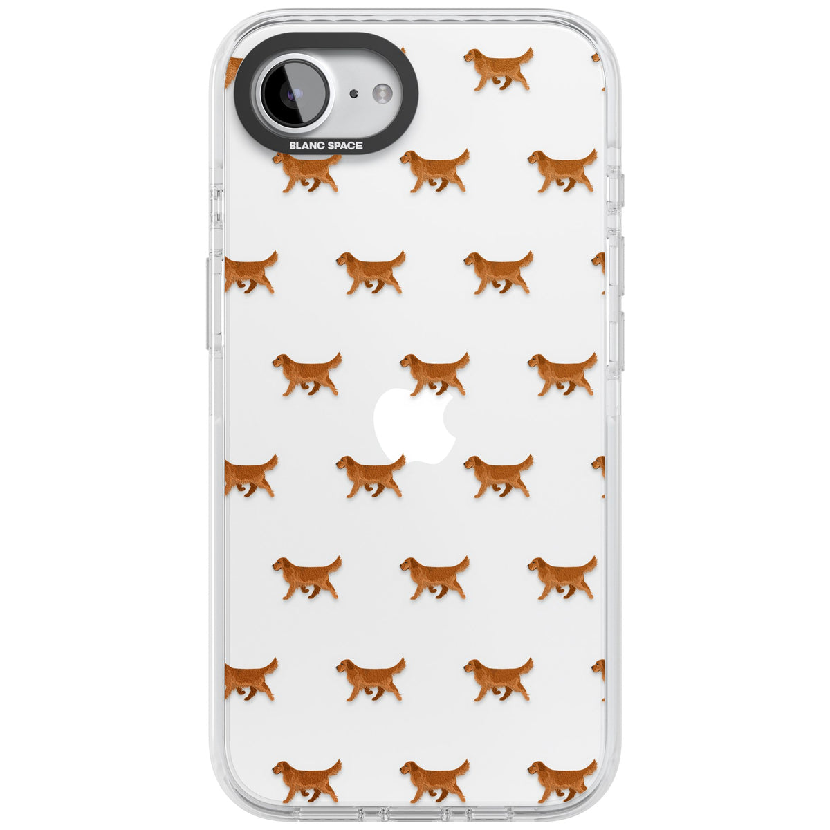 Golden Retriever Dog Pattern Clear iPhone 16e / iPhone 17e Impact Clear Phone Case front