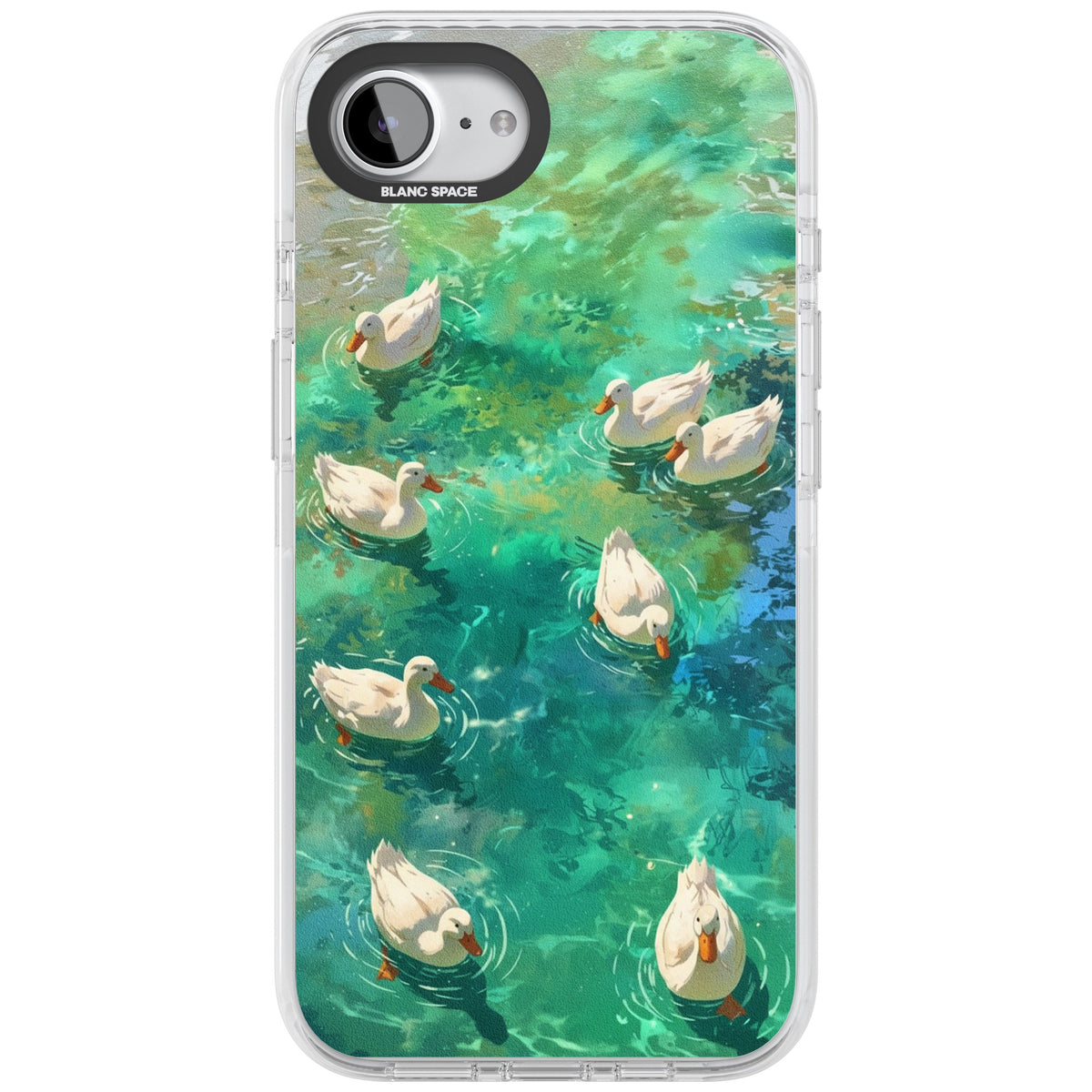 Ducks In The Pond iPhone 16e / iPhone 17e Impact Clear Phone Case front