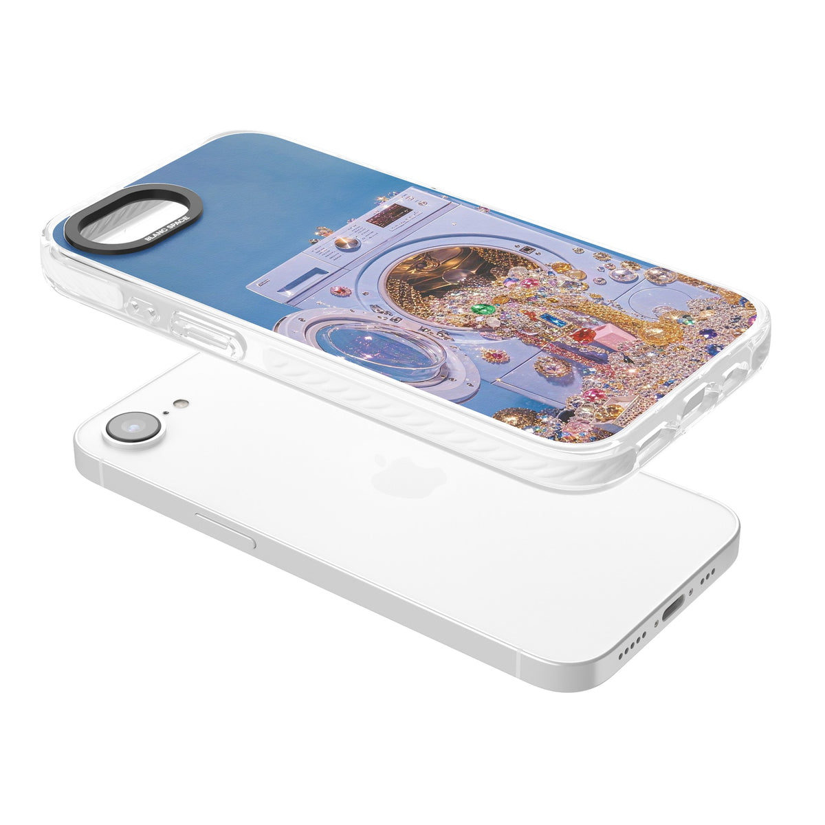 Gem Laundry iPhone 16e / iPhone 17e Impact Clear Phone Case angled