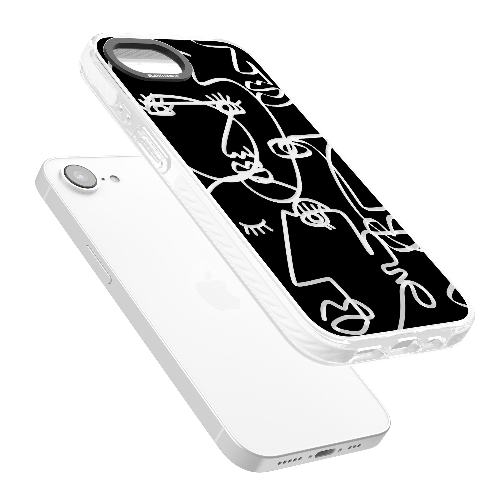 Abstract Line Art Clear Black