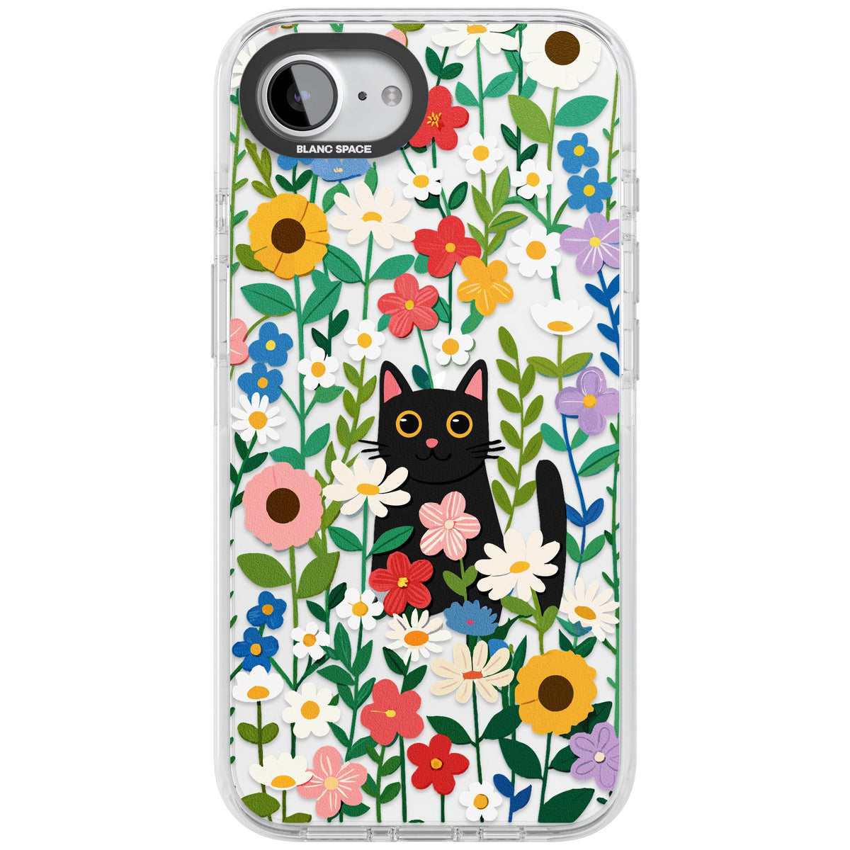 Whiskers & Wildflowers iPhone 16e / iPhone 17e Impact Clear Phone Case front