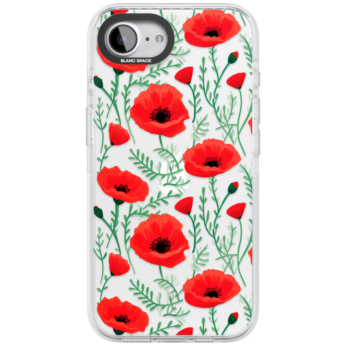Poppy Garden iPhone 16e / iPhone 17e Impact Clear Phone Case front