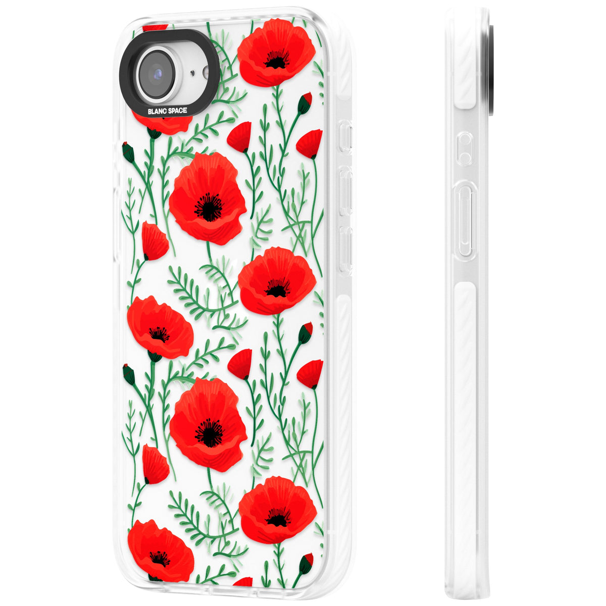 Poppy Garden iPhone 16e / iPhone 17e Impact Clear Phone Case side