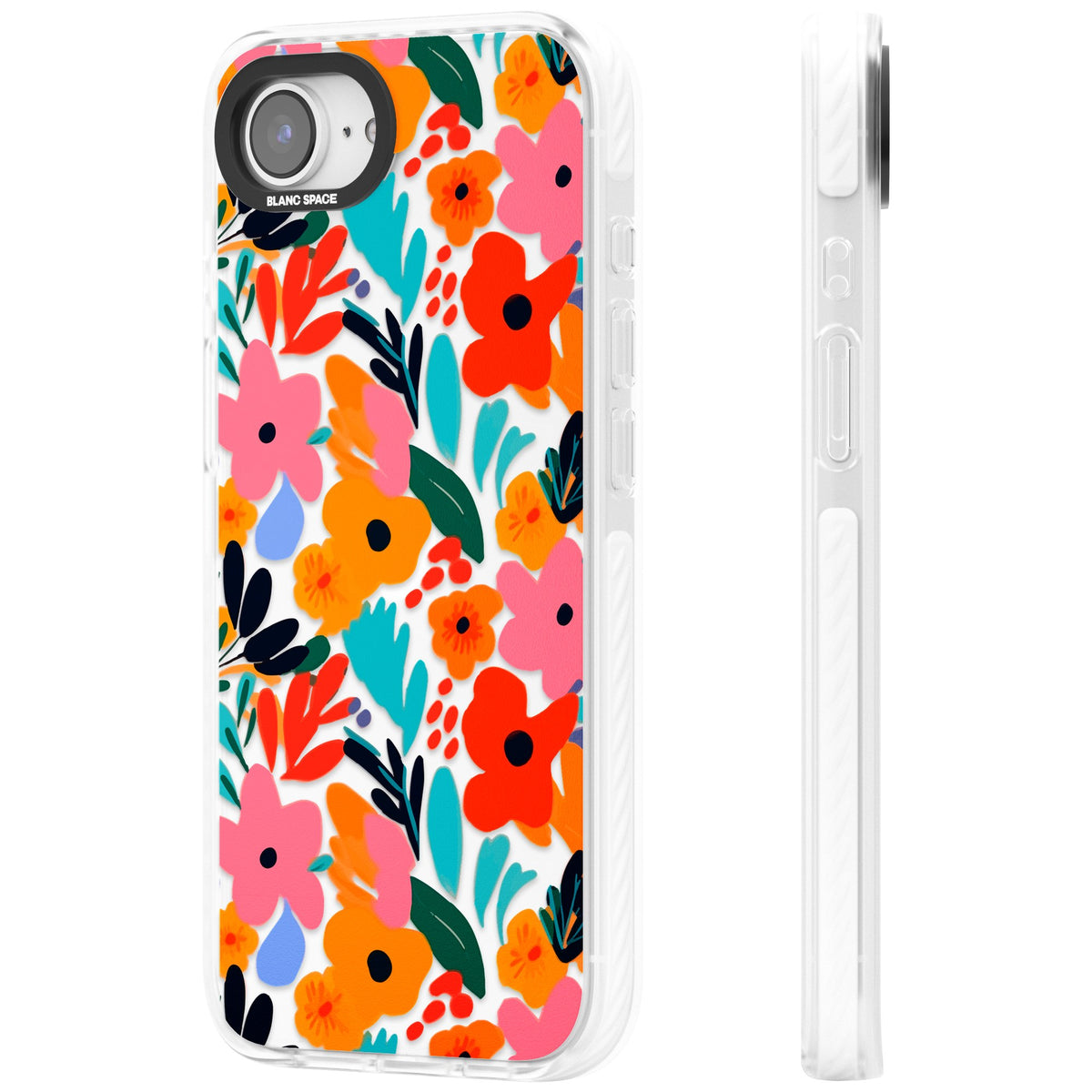 Floral Fiesta iPhone 16e / iPhone 17e Impact Clear Phone Case side
