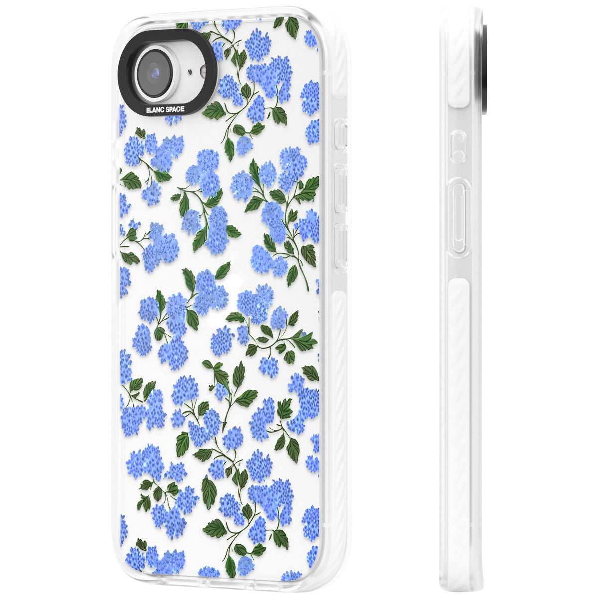 Hydrangea Dreams iPhone 16e / iPhone 17e Impact Clear Phone Case side
