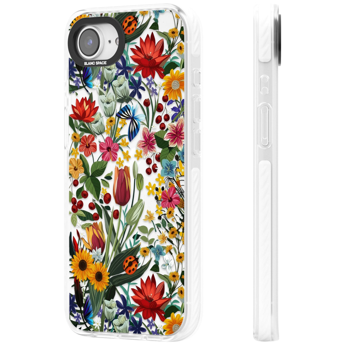 Botanical Bloom iPhone 16e / iPhone 17e Impact Clear Phone Case side