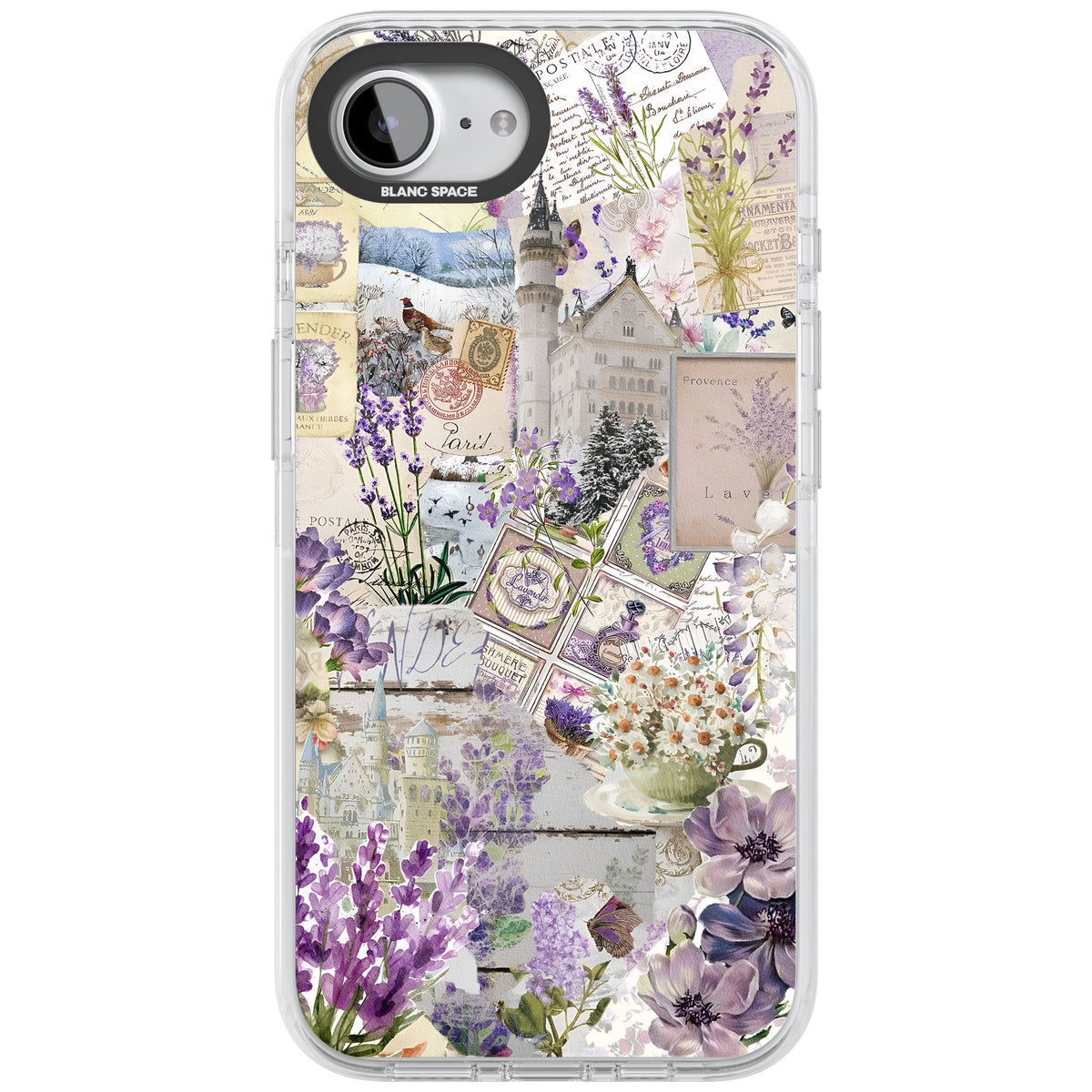 Soft Lavender Collage iPhone 16e / iPhone 17e Impact Clear Phone Case front