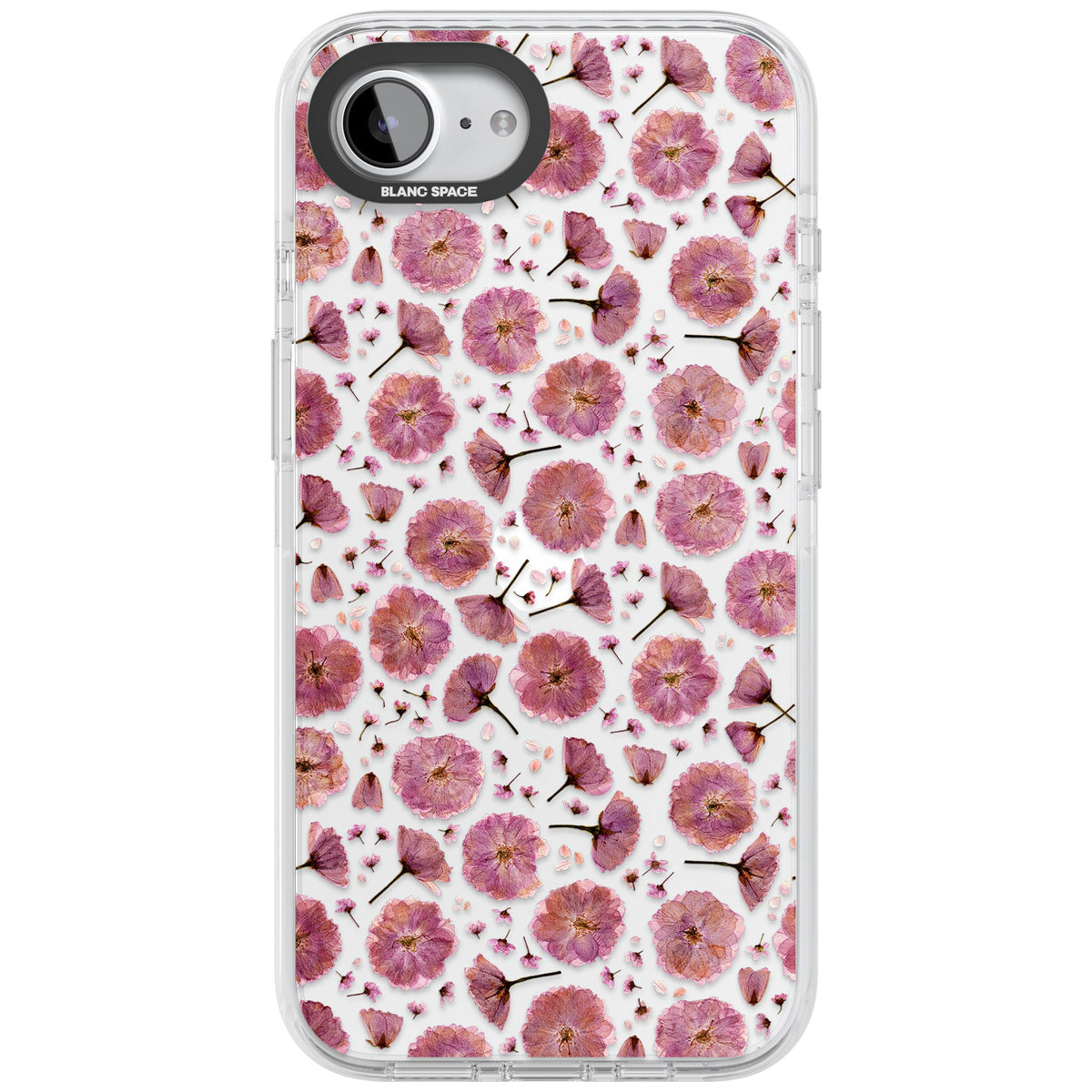 Pink Florals & Blossom iPhone 16e / iPhone 17e Impact Clear Phone Case front