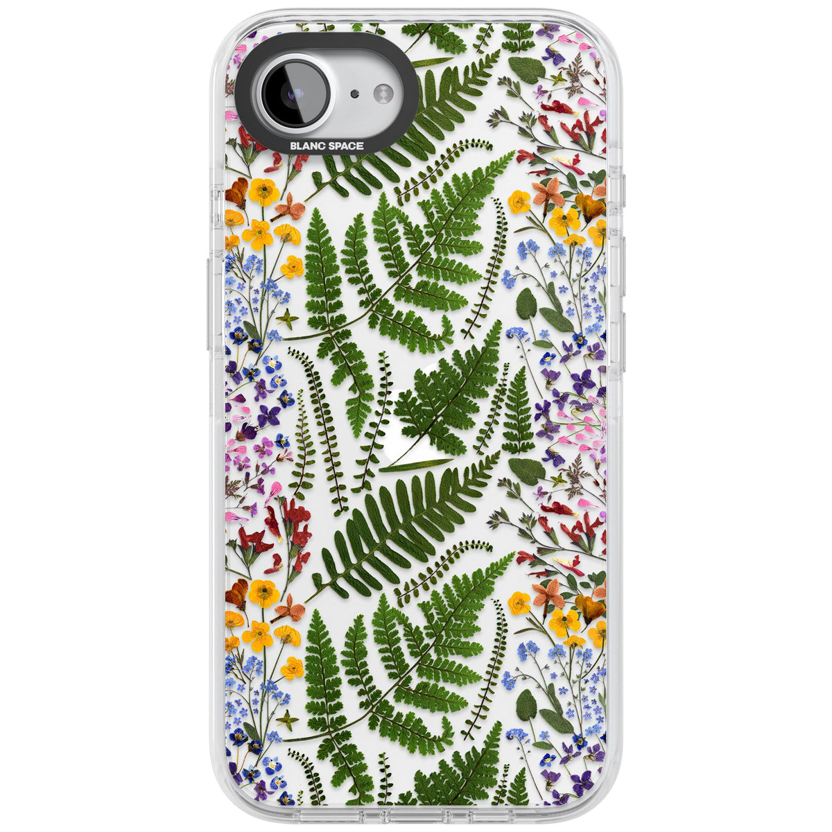 Botanical Fern & Floral iPhone 16e / iPhone 17e Impact Clear Phone Case front