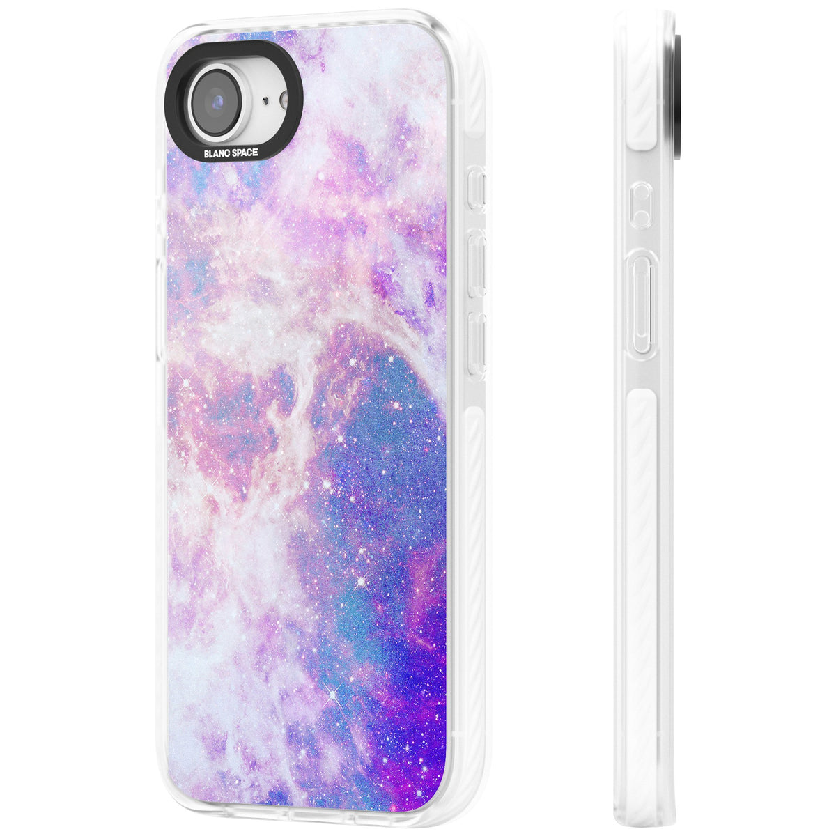 Pastel Galaxy iPhone 16e / iPhone 17e Impact Clear Phone Case side