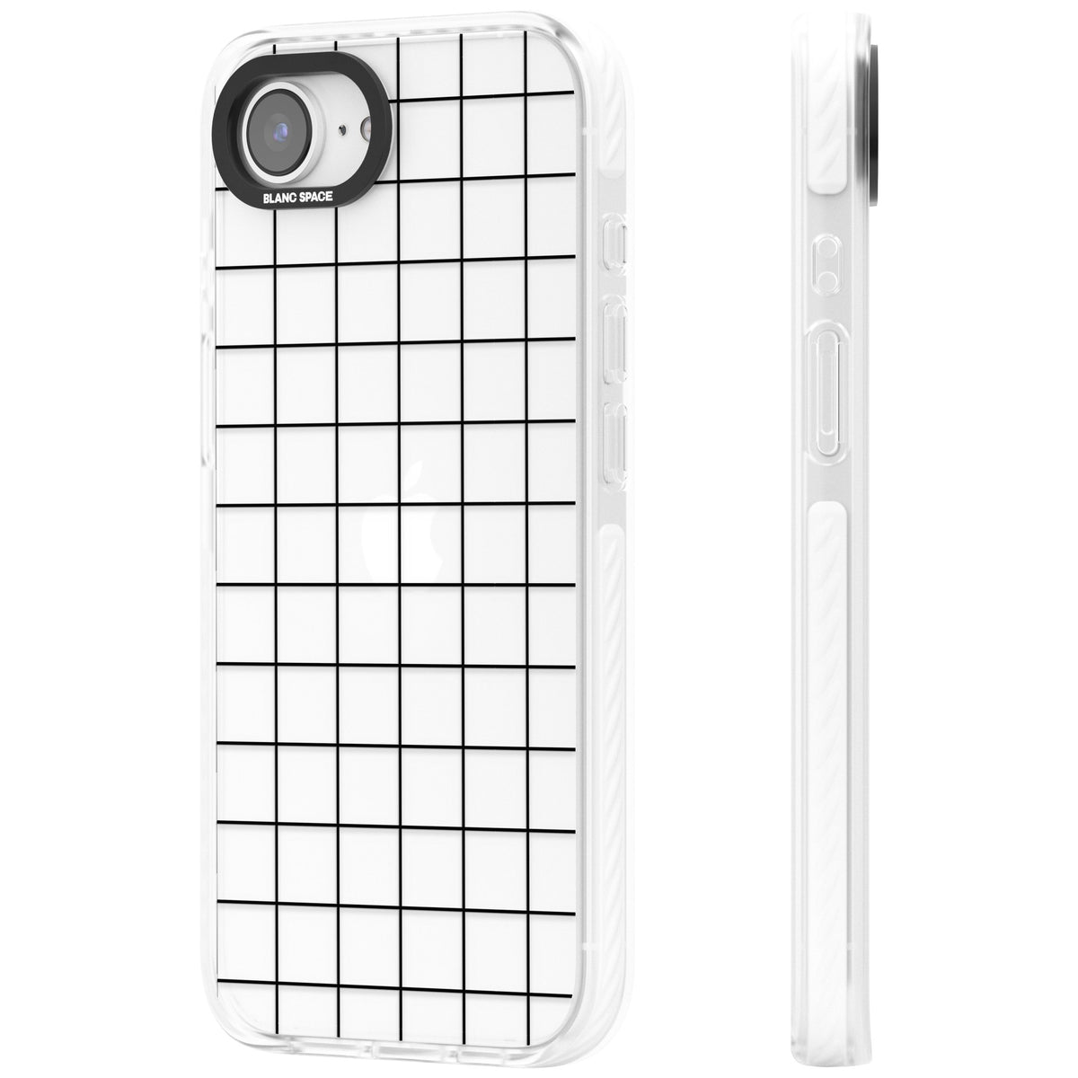 Simplistic Large Grid iPhone 16e / iPhone 17e Impact Clear Phone Case side