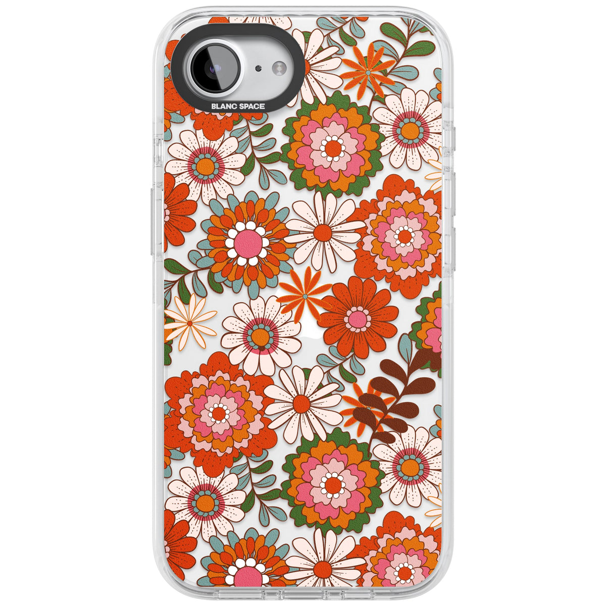 Seventies Bloom iPhone 16e / iPhone 17e Impact Clear Phone Case front