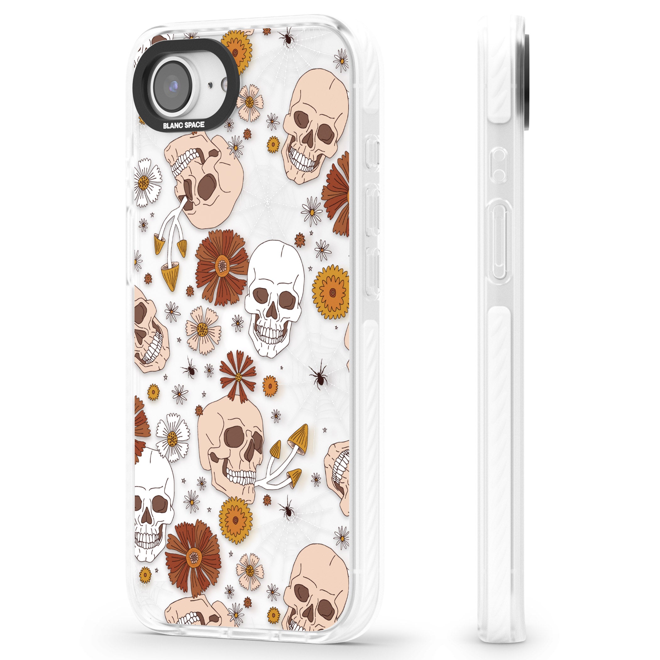 Halloween Skulls And Flowers