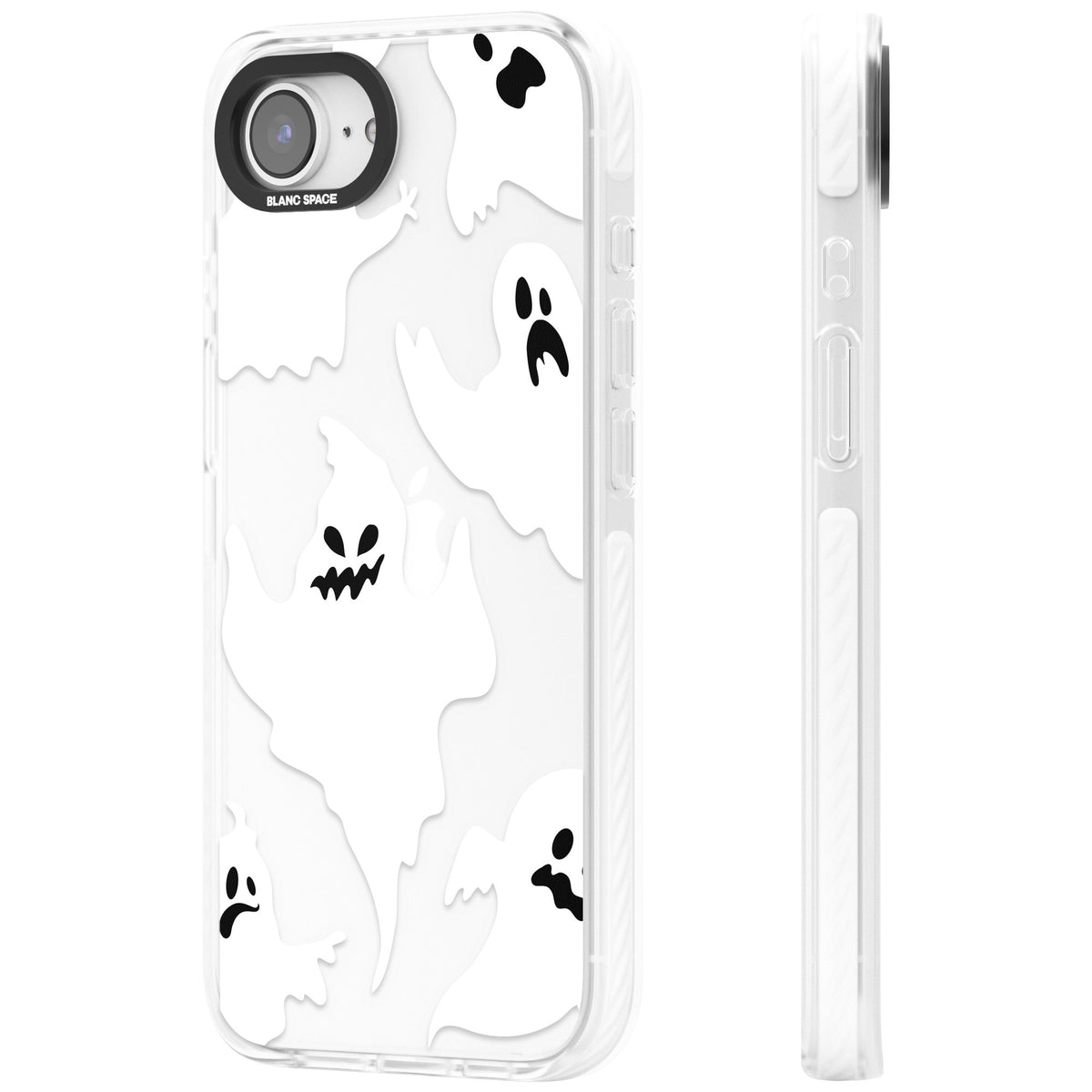 Ghost Pattern iPhone 16e / iPhone 17e Impact Clear Phone Case side