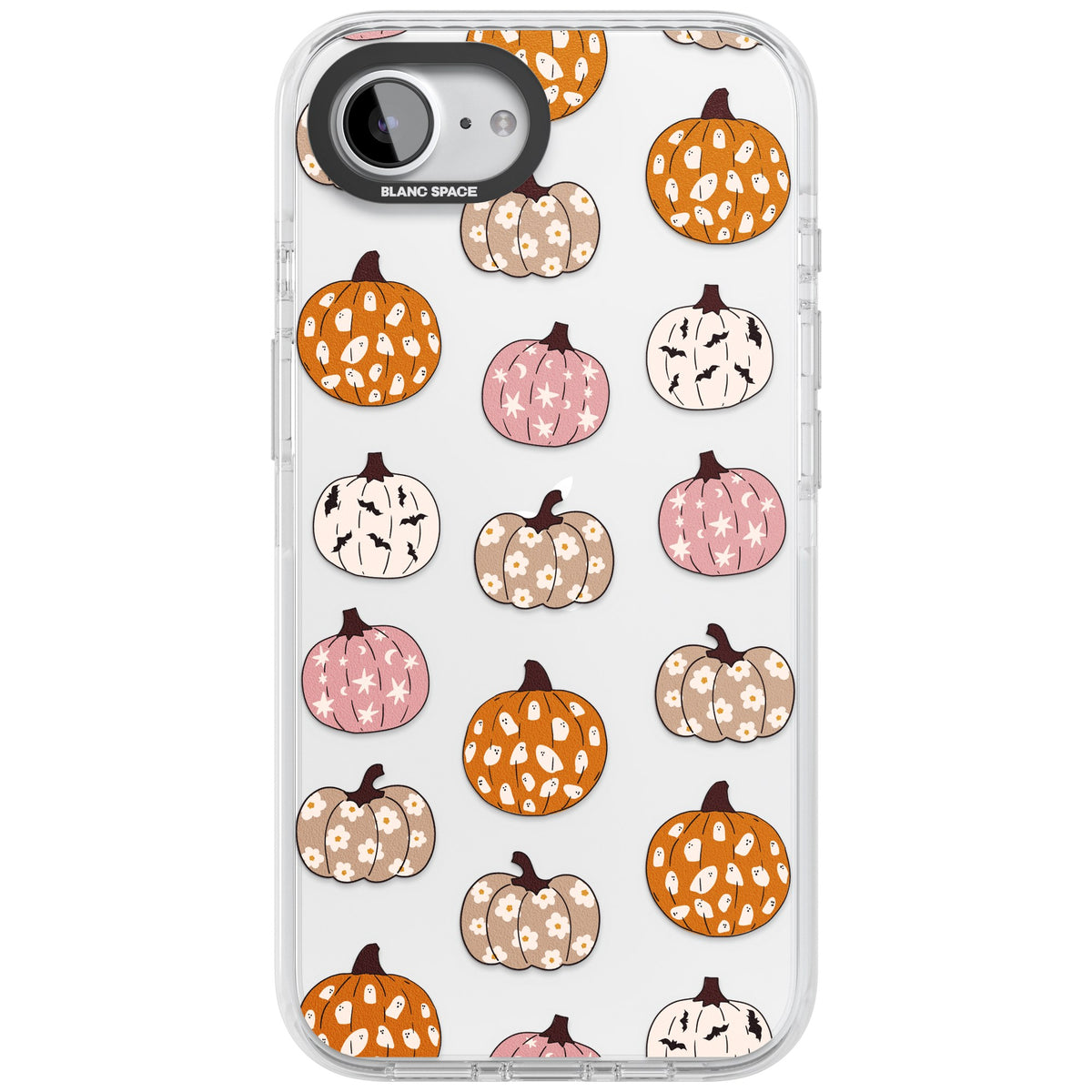 Floral Pumpkins iPhone 16e / iPhone 17e Impact Clear Phone Case front
