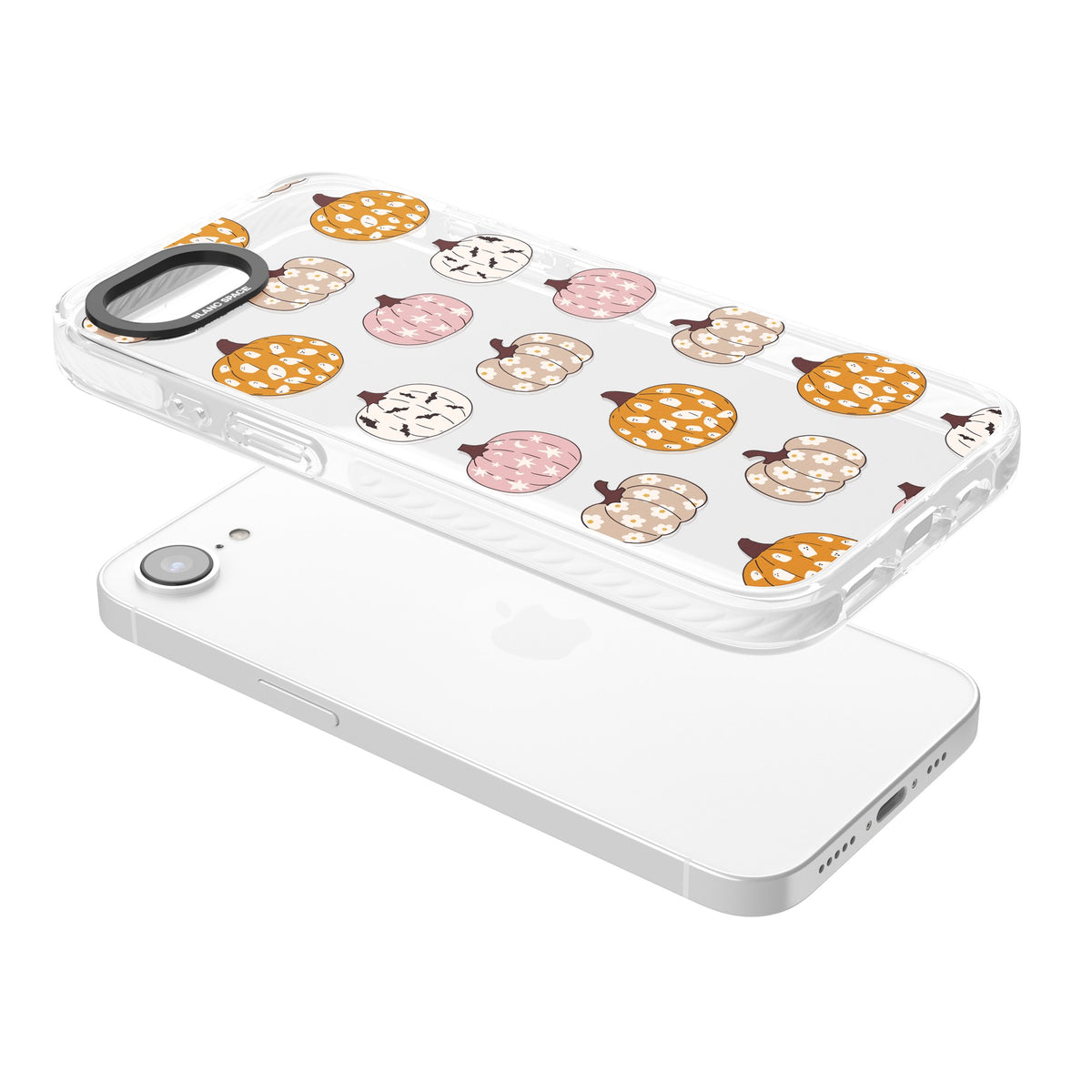 Floral Pumpkins iPhone 16e / iPhone 17e Impact Clear Phone Case angled