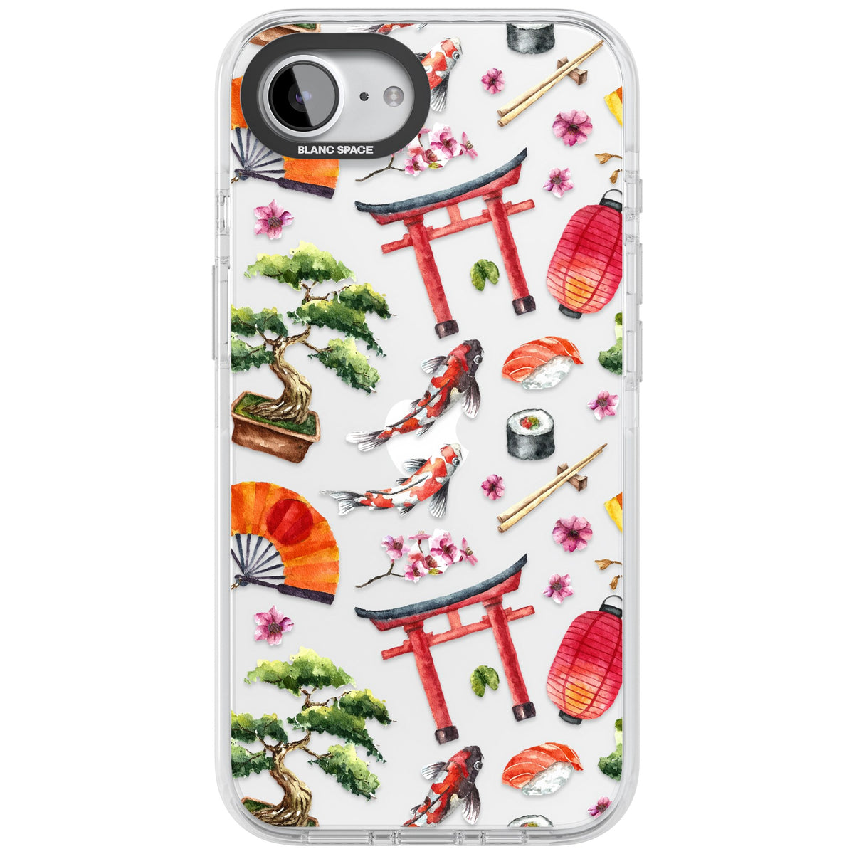 Japanese Watercolor iPhone 16e / iPhone 17e Impact Clear Phone Case front