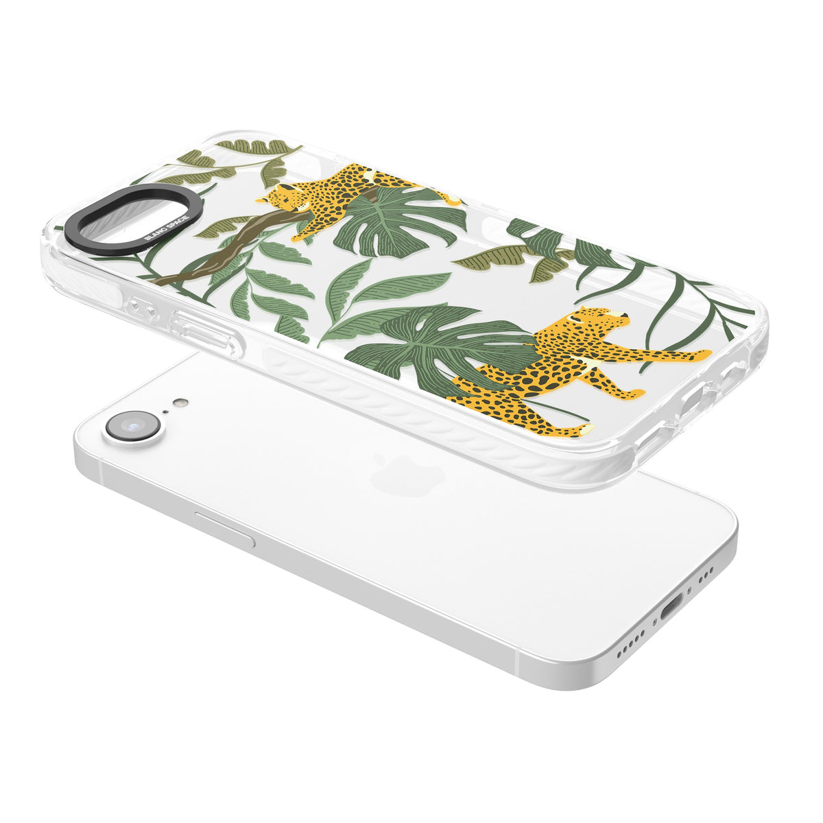 Jungle Cats iPhone 16e / iPhone 17e Impact Clear Phone Case angled
