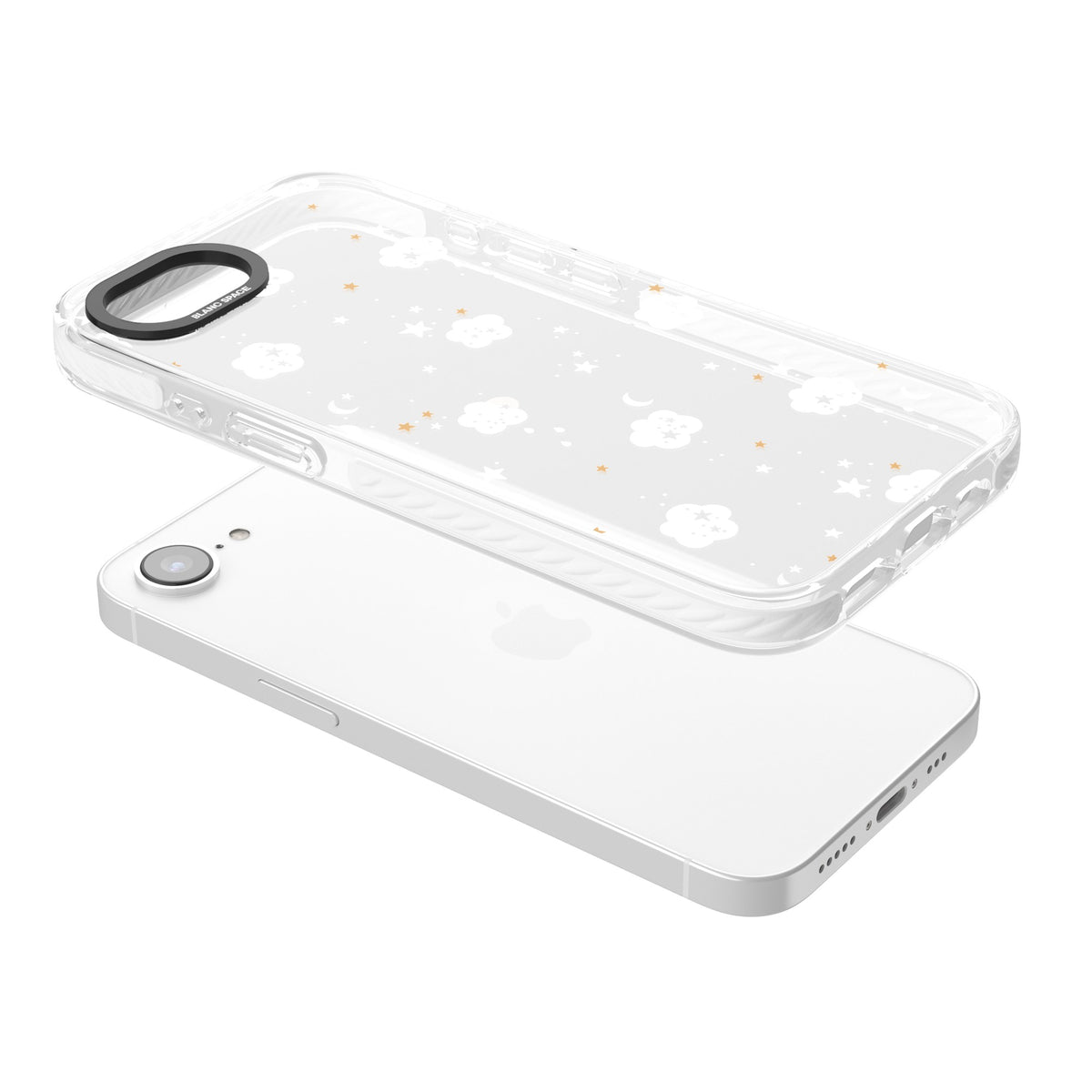 Starry Night Cloud iPhone 16e / iPhone 17e Impact Clear Phone Case angled