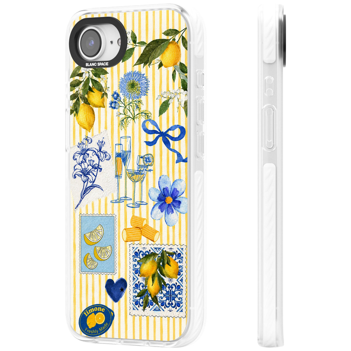 Limone Riviera iPhone 16e / iPhone 17e Impact Clear Phone Case side