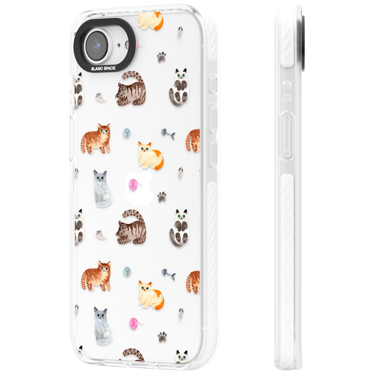 Playful Cats iPhone 16e / iPhone 17e Impact Clear Phone Case side