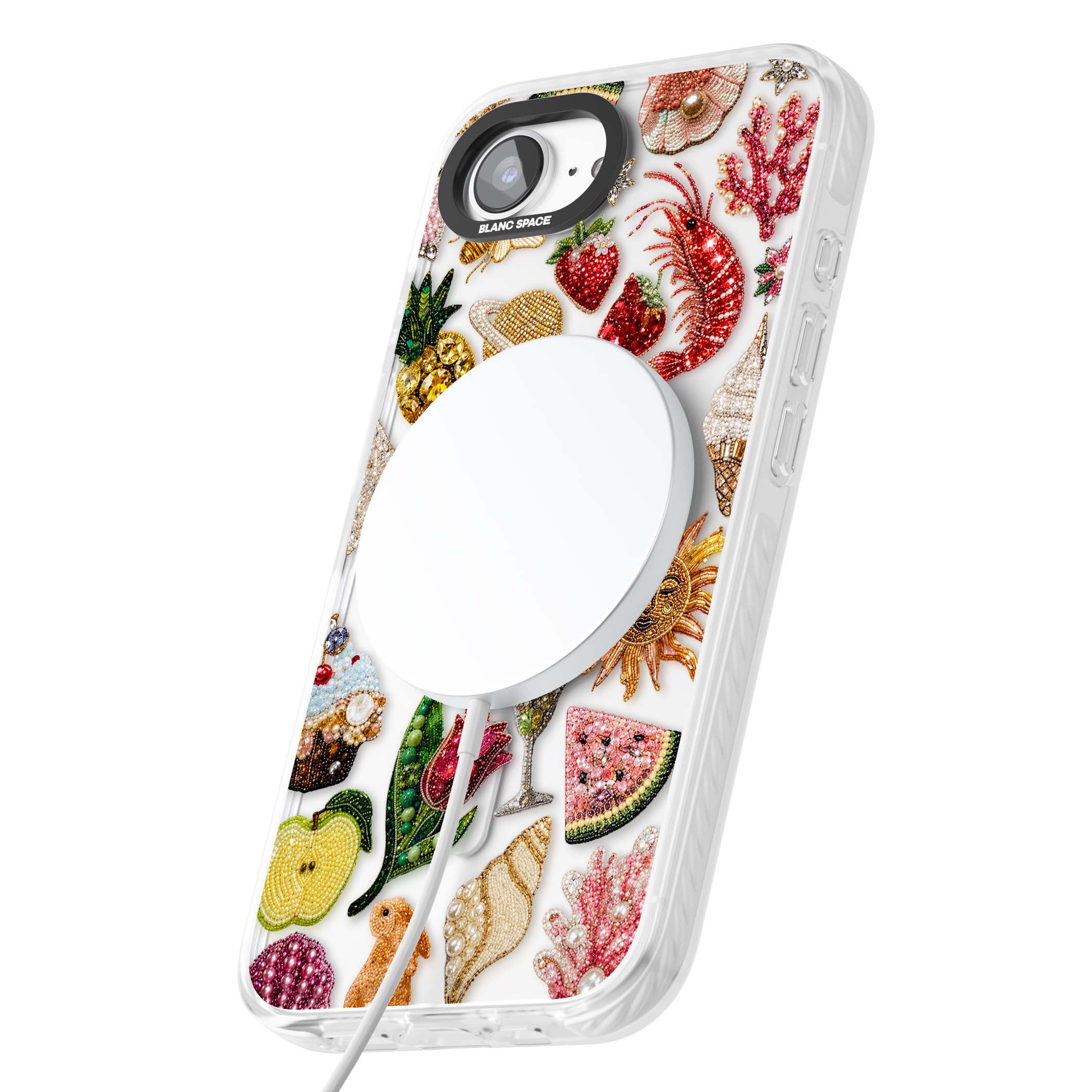 Beaded Riviera coquette iPhone case | Impact Magsafe case for iPhone 16e, iPhone 17e