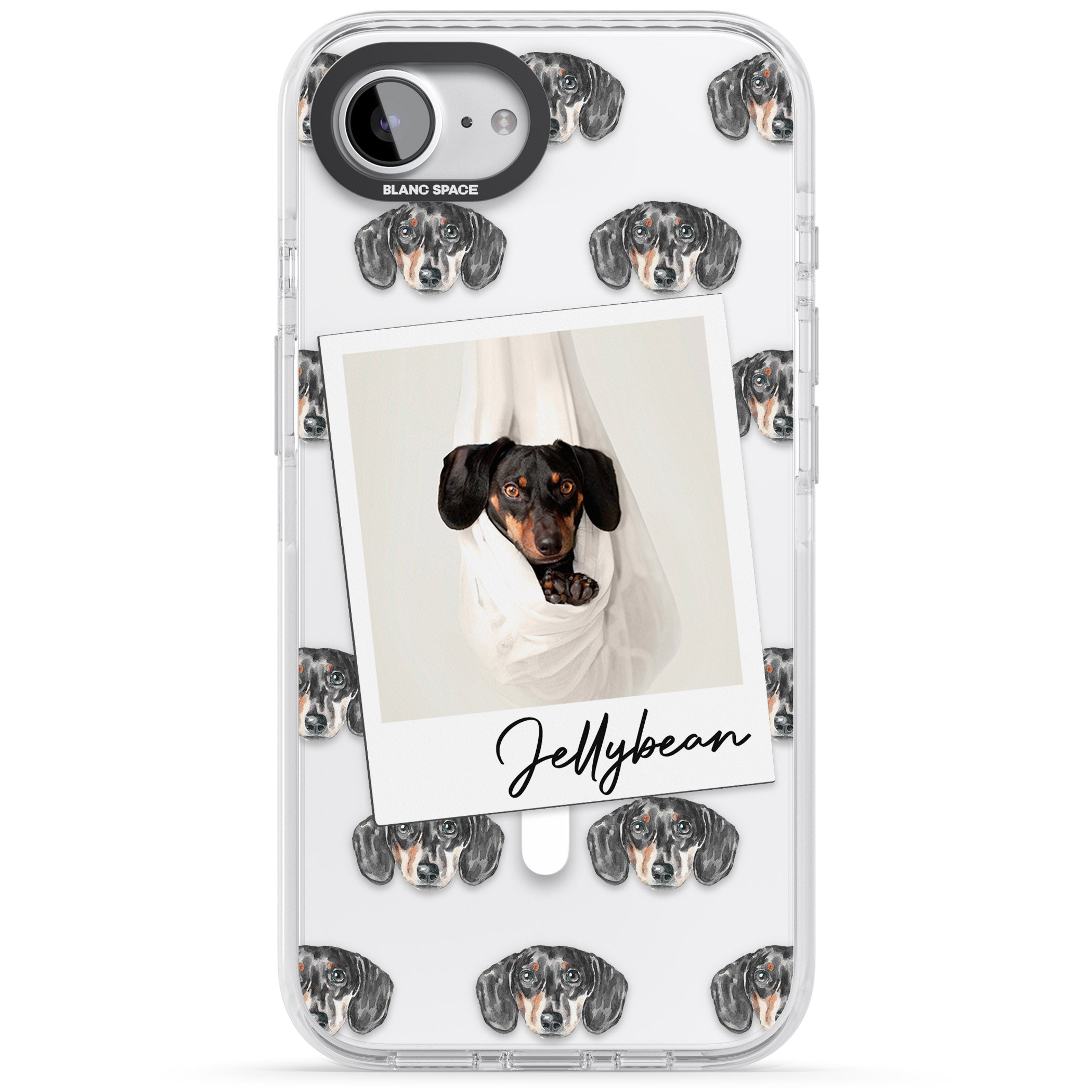 Personalised Black Dachshund Instant Camera Photo