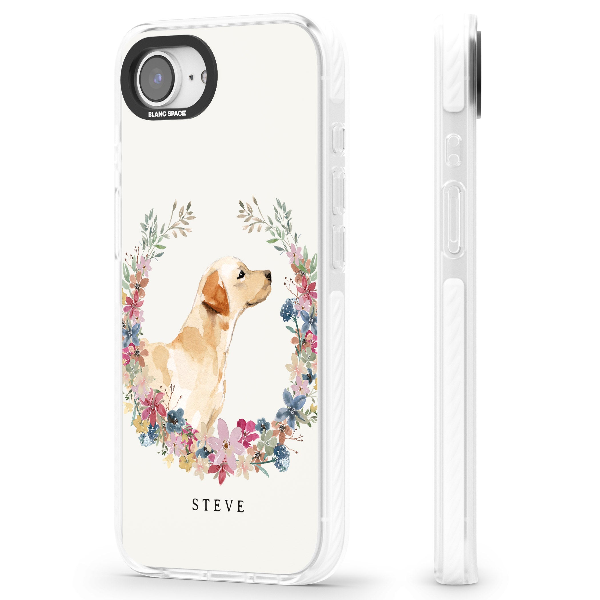 Personalised Yellow Labrador Floral Portrait