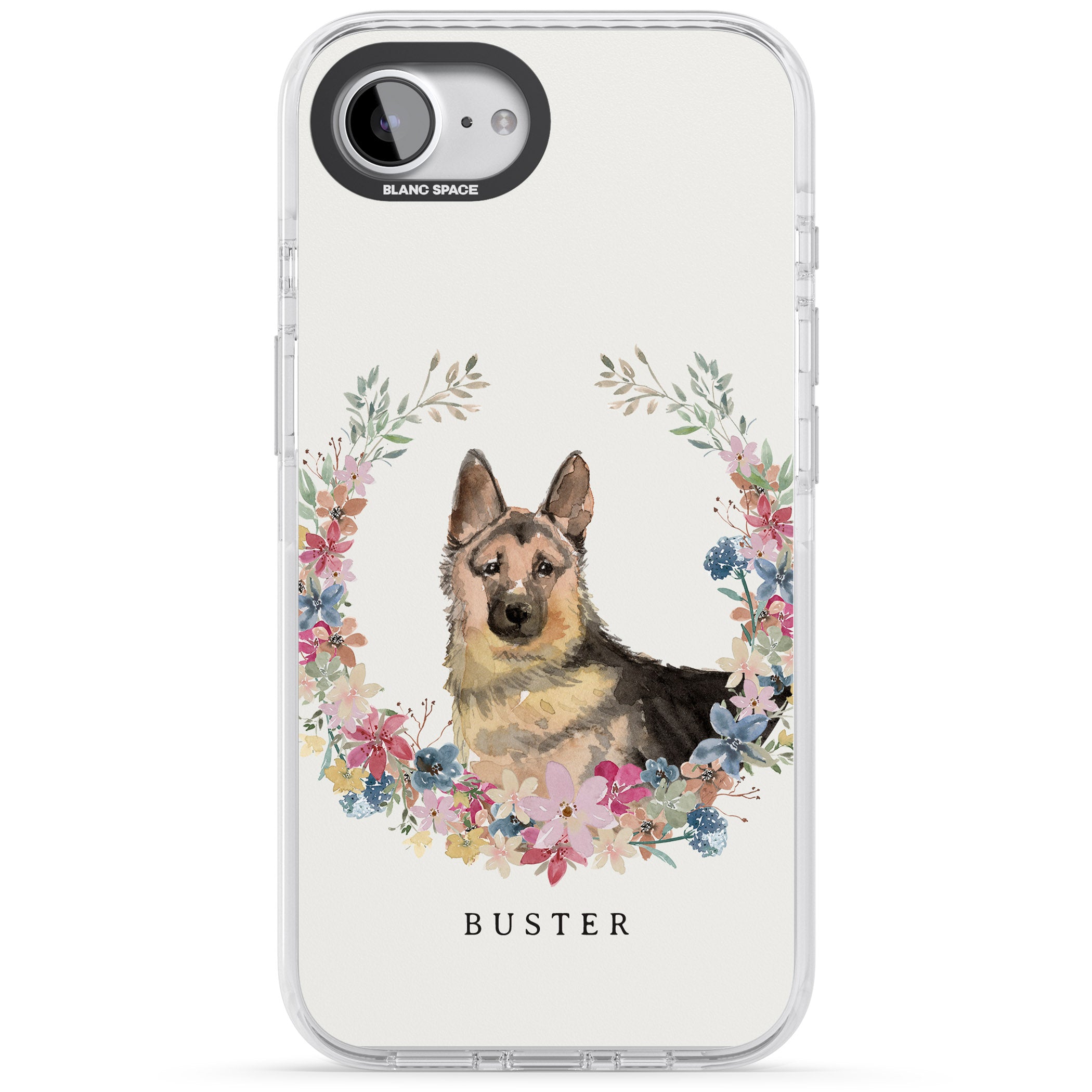 Personalised German Shepherd Floral Portrait