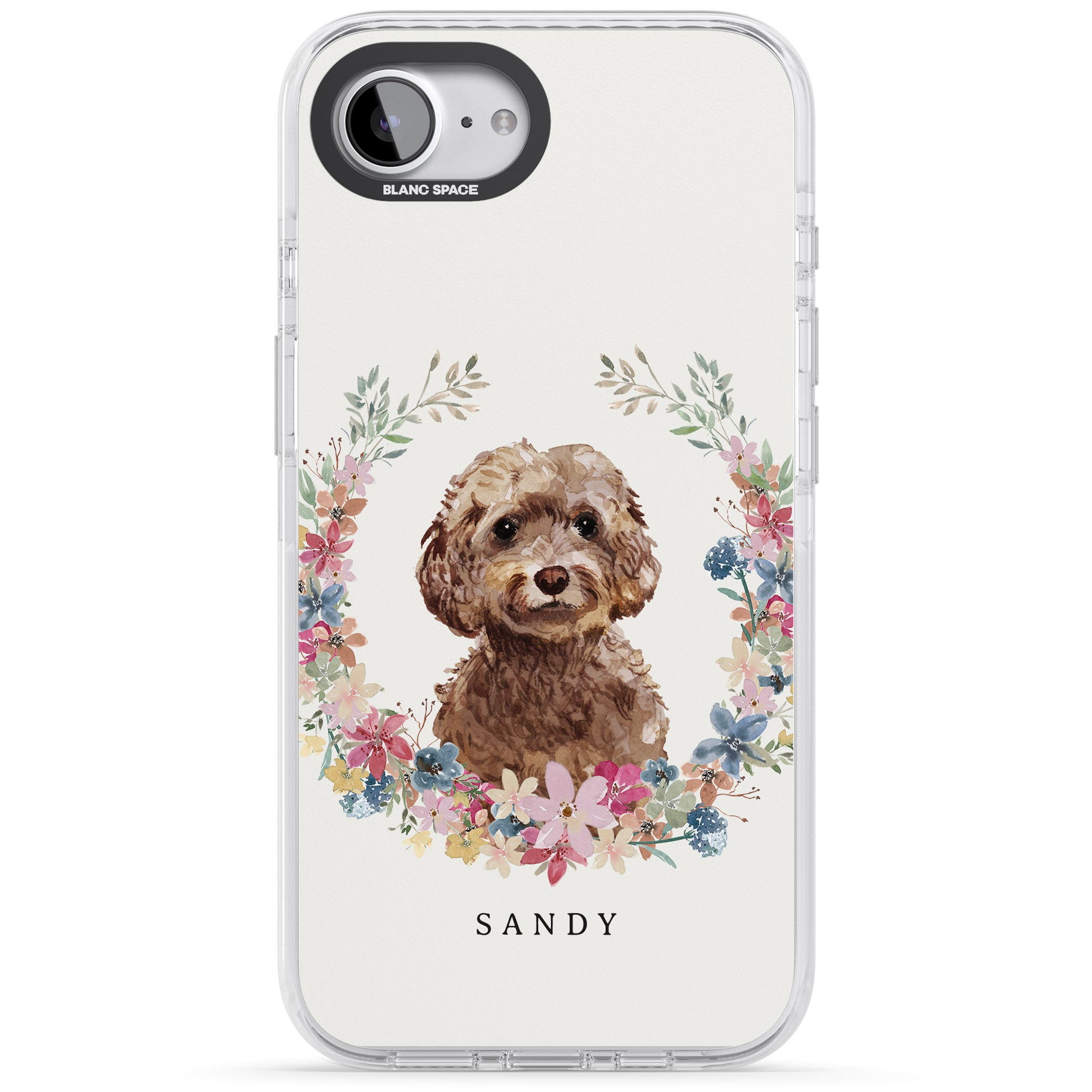 Personalised Brown Cockapoo Floral Portrait