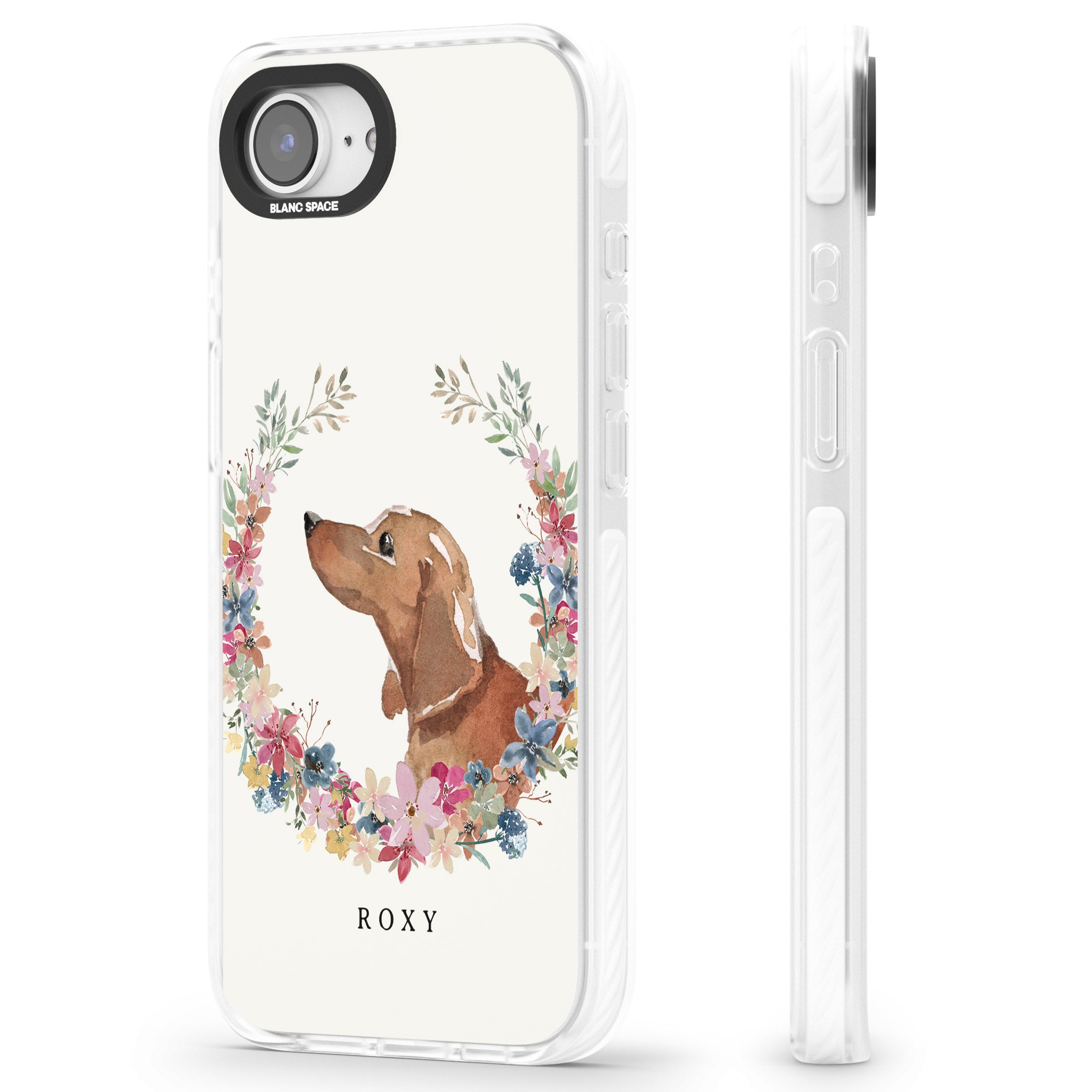 Personalised Tan Dachshund Floral Portrait