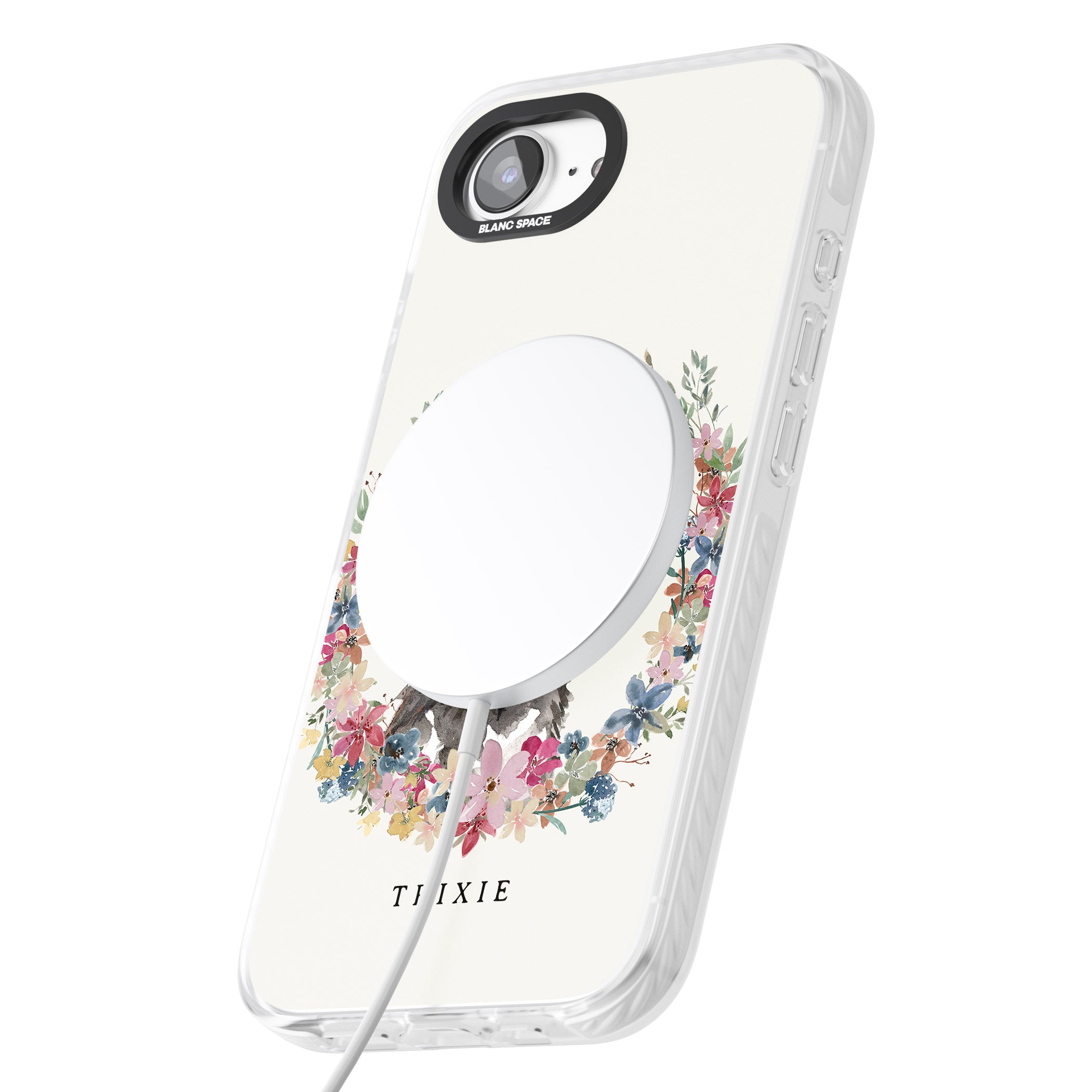 Personalised Watercolor Schnauzer Floral Portrait