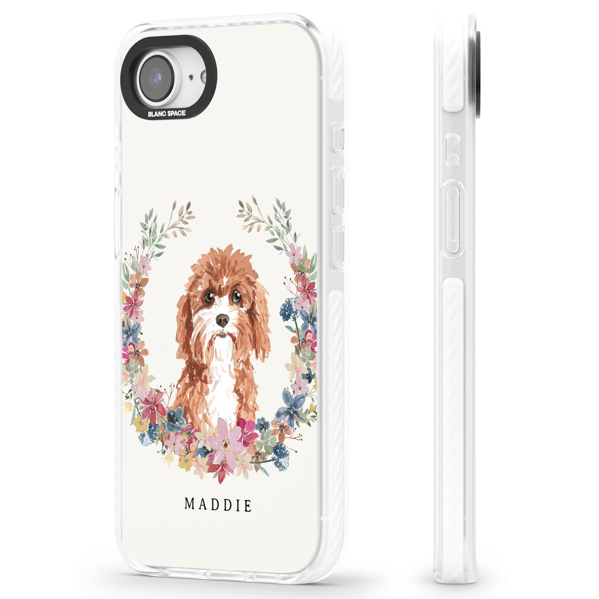 Personalised Cavapoo Floral Portrait