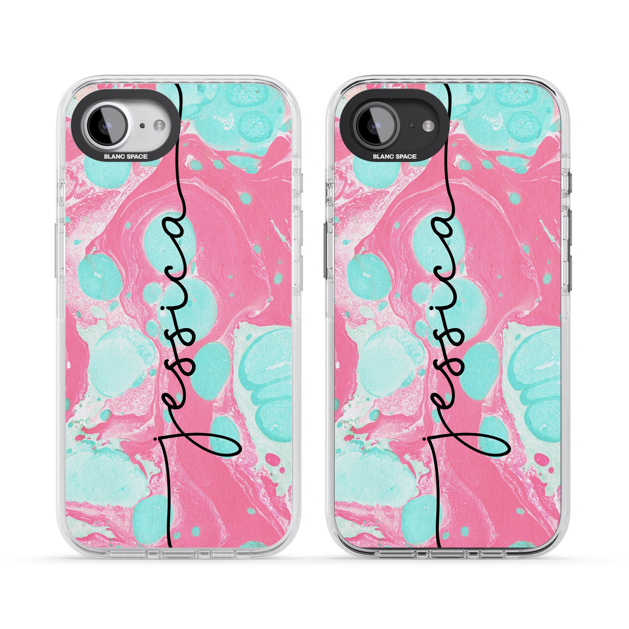 Personalised Turquoise & Pink Marbled